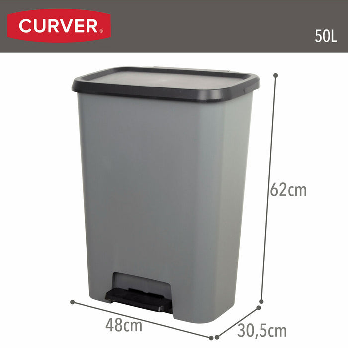Waste bin Curver Dark grey Plastic 50 L (5 Units)