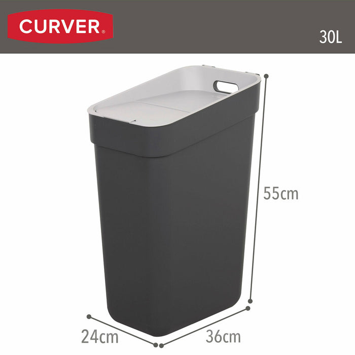 Waste bin Curver Grey Plastic 30 L (6 Units)