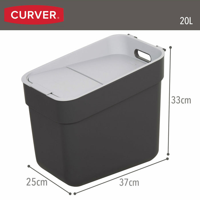 Waste bin Curver Grey Plastic 20 L (6 Units)