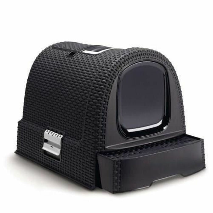 Cat Litter Box Curver Anthracite 51 x 38,5 x 39,5 cm Plastic (Plastic)