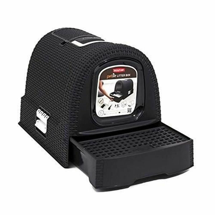 Cat Litter Box Curver Anthracite 51 x 38,5 x 39,5 cm Plastic (Plastic)
