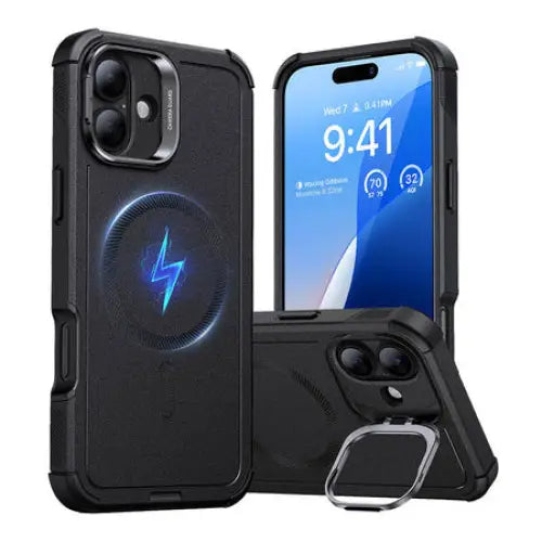Cyber Tough (HaloLock) ESR case with stand for iPhone 16 (black) - Protective cases for smartphones<<<Cases<<<GSM