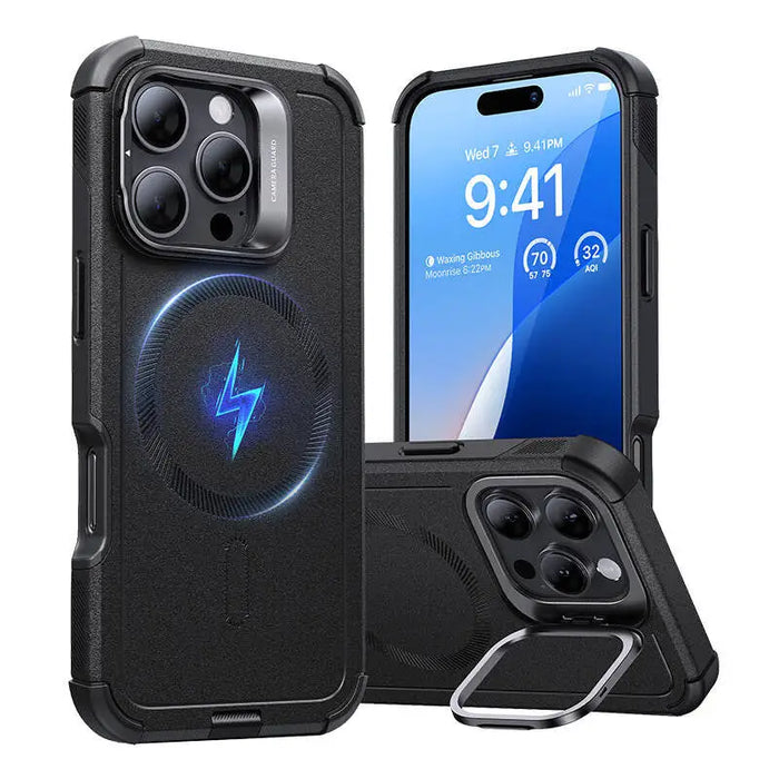 Cyber Tough (HaloLock) ESR case with stand for iPhone 16 Pro Max (black) - Protective cases