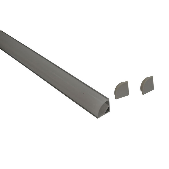 ALUMINUM PROFILE FOR LED STRIP CORNER ROUND COVER MAT 1M D-IL
