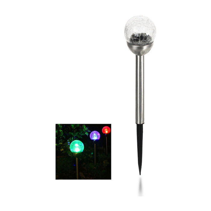 LED SOLAR LAMP 0.06W RGB GLASS SPHERE IP44 D-IL
