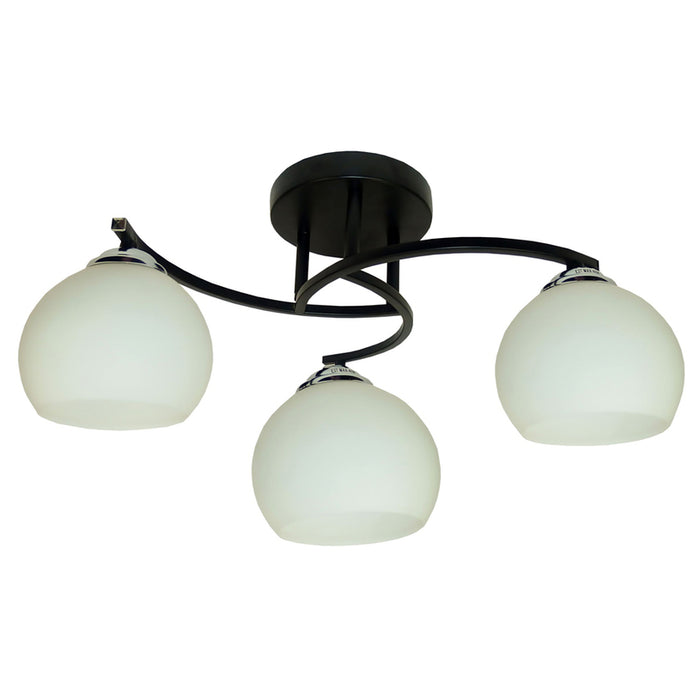 CHANDELIER THREE E27 BLACK/CHROME D-IL ALBA PILA
