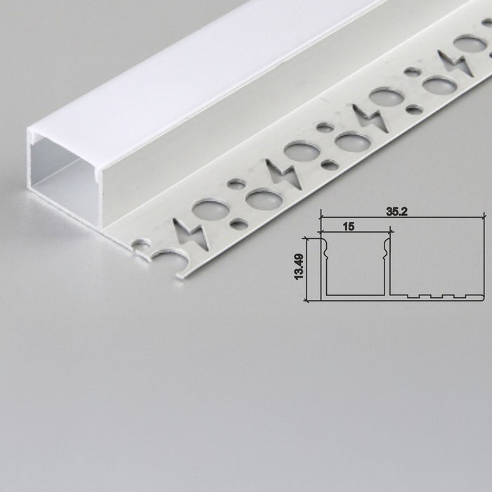 ALUMINUM PROFILE FOR INSTALLATION UNDER CARDBOARD CORNER D-IL