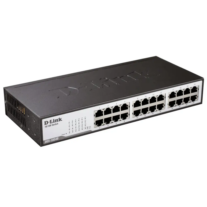 D-Link 24-Port 10/100Mbps Fast Ethernet Unmanaged Switch rack mountable - Неуправляеми комутатори<<<D-LINK мрежови