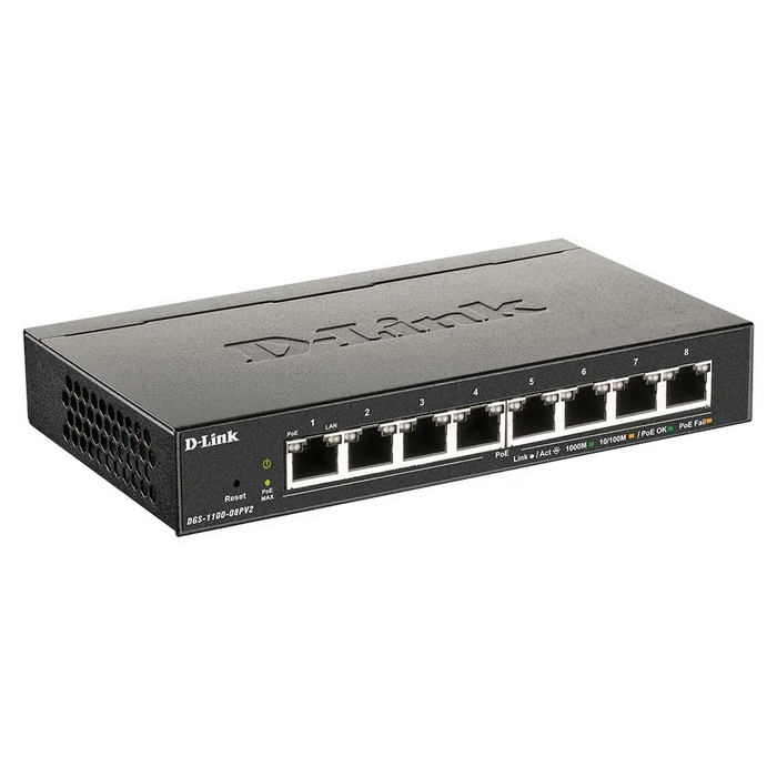 D-Link DGS 1100-08PV2 - switch - 8 por - Switch - CLI Managed<<<Мрежи<<<Мрежи и умен дом<<<ALSO