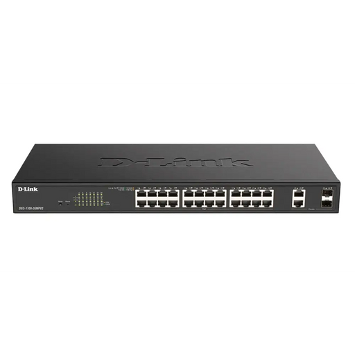 D-Link DGS-1100-26MPV2 network switch Managed L2 Gigabit Ethernet (10/100/1000) Power over Ethernet (PoE) Black