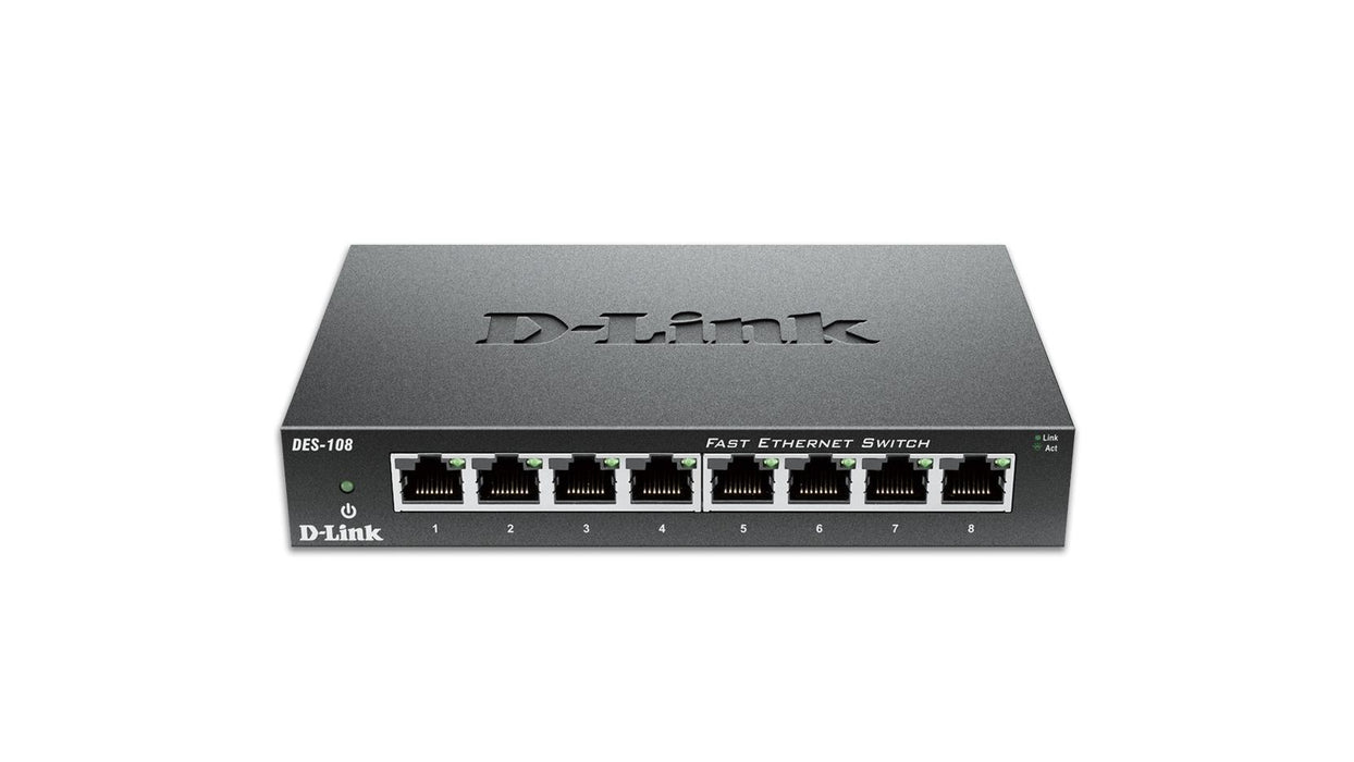 Switch D-Link DES-108/E, 8 port 10/100, metal case