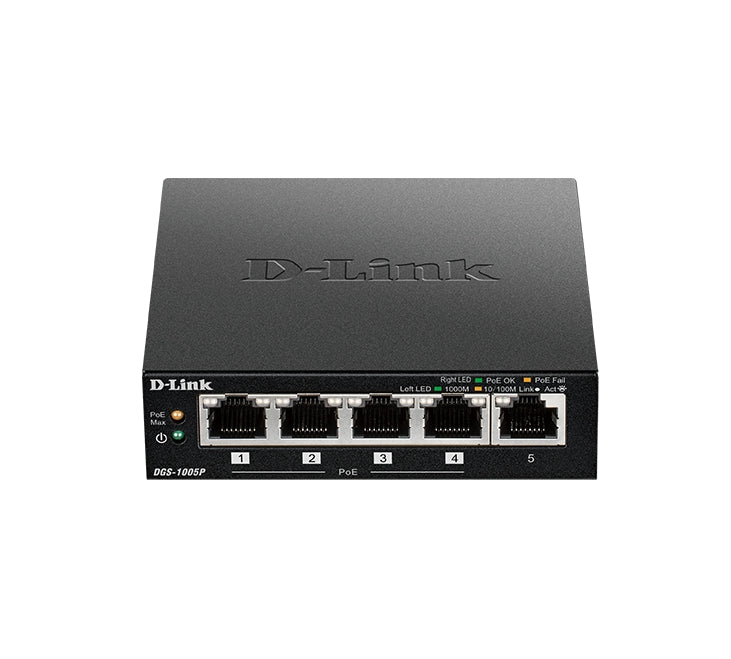 D-Link 5-Port Desktop Gigabit PoE+ Switch