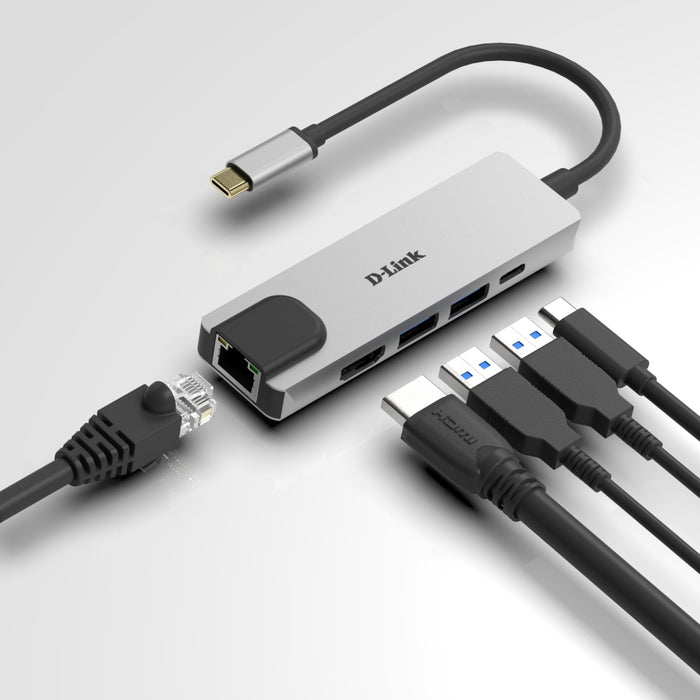 D-Link 5-in-1 USB-C Hub with HDMI/Ethernet and Power Delivery