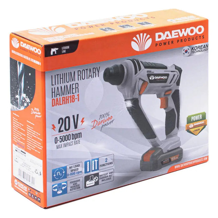DAEWOO DAEWOO DALRH18-1 20 V 1.20 J SDS PLUS CORDLESS DRILL WITHOUT BATTERY AND CHARGER - Перфоратори<<<Пробивни