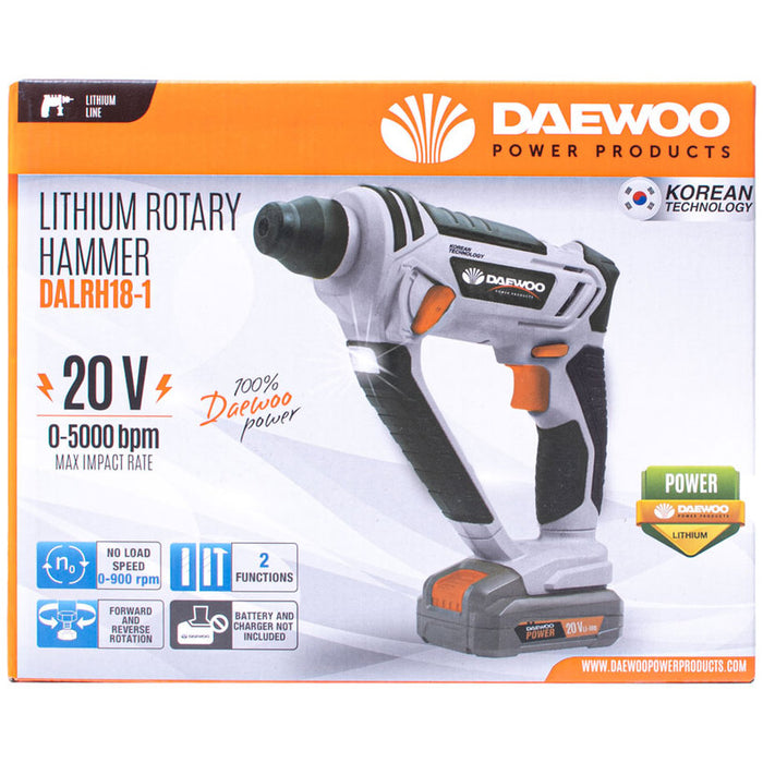 DAEWOO DAEWOO DALRH18-1 20 V, 1.20 J, SDS PLUS CORDLESS DRILL, WITHOUT BATTERY AND CHARGER