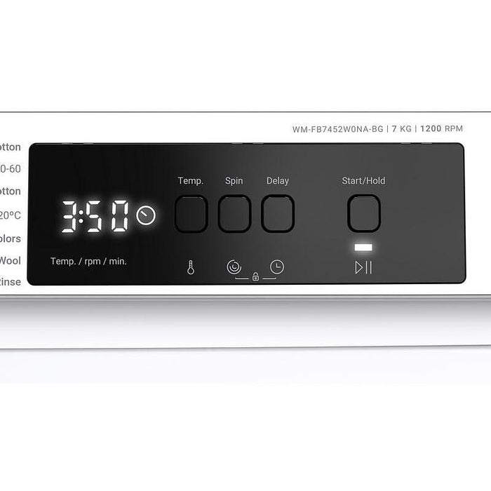 Washing machine Daewoo WM-FB7452W0NA-BG, 1200 rpm, 7.00 kg, A, White