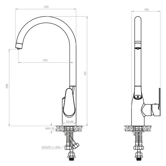 Dafi FLOW COMFORT D1 three-way faucet system COMO black - Water filtersAGA-FDW<<<_Home Appliance