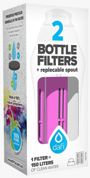 Dafi bottle filter 2pcs filters and cap 6190328101 pink