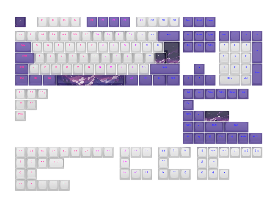 Dark Project Mechanical Keyboard Caps - Violet Horizons PBT - ANSI & ISO