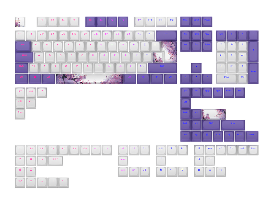 Dark Project Mechanical Keyboard Caps - Violet Horizons PBT - ANSI & ISO