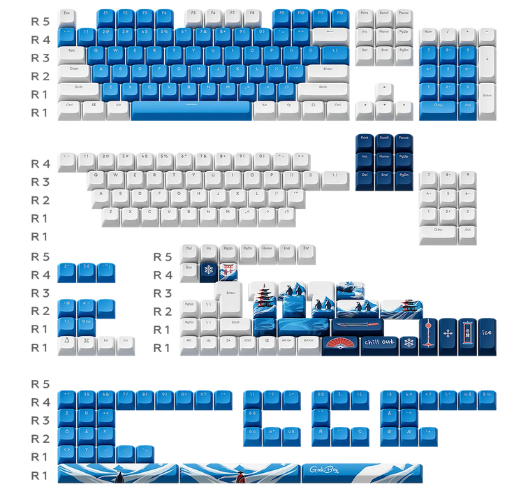 Dark Project Mechanical Keyboard Keycaps - GeekBoy for ANSI & ISO Layout, PBT