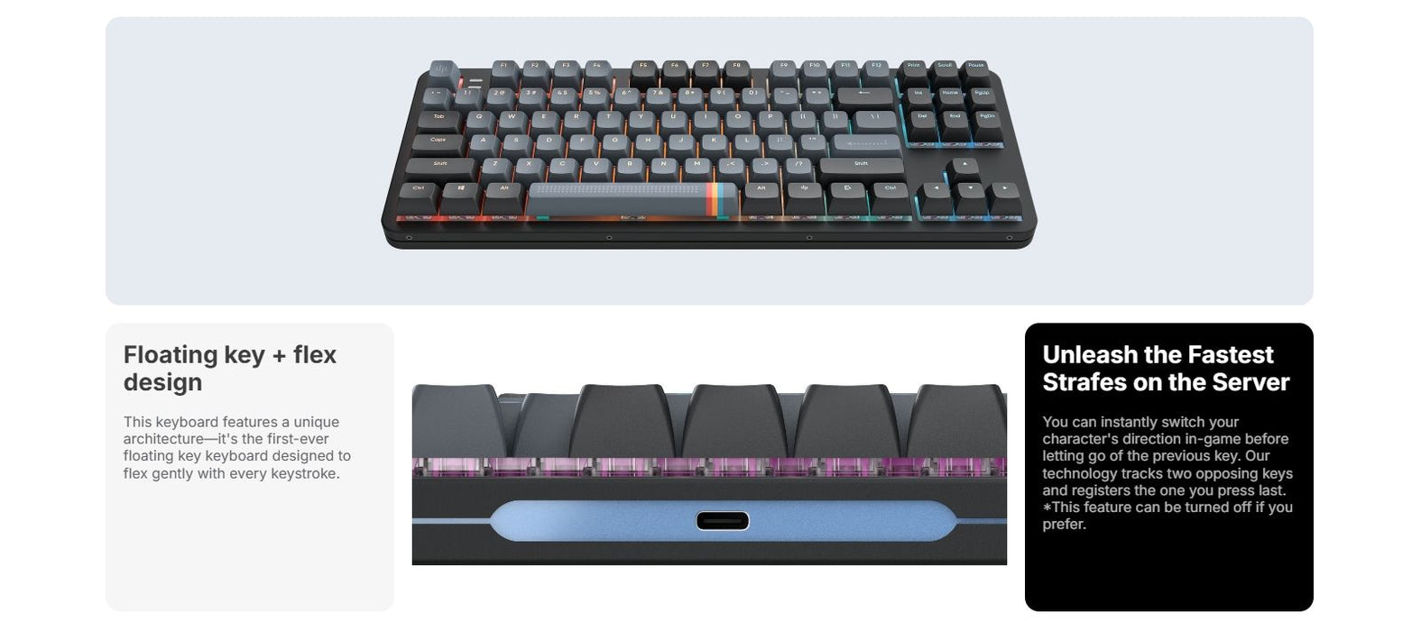 Gaming mechanical keyboard Dark Project ALU87A Midnight RGB