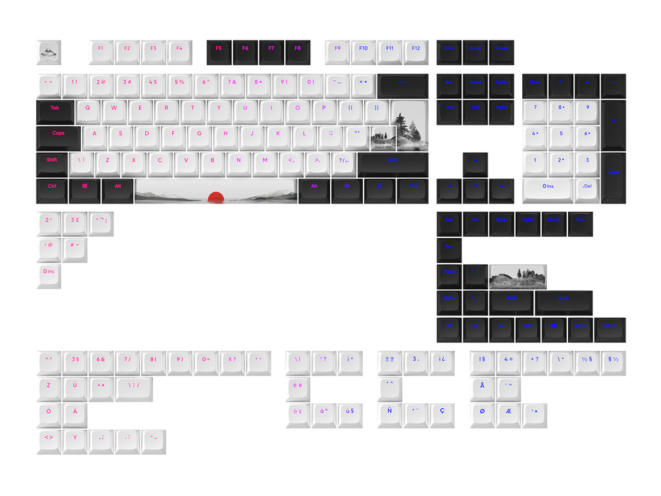 Dark Project - Fuji Mechanical Keyboard Caps for ANSI & ISO Layout