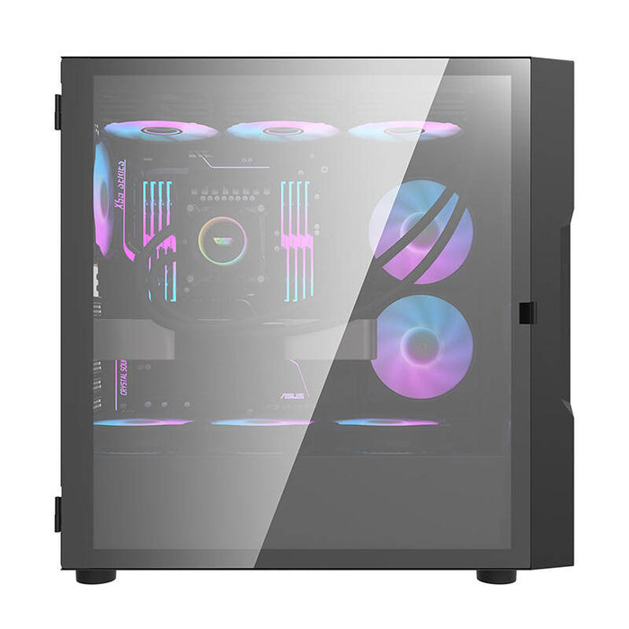 Darkflash DK431 Glass computer case (black) + 4 RGB fans