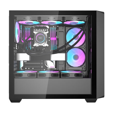 Darkflash DS900WD computer case (black) + 4 fans