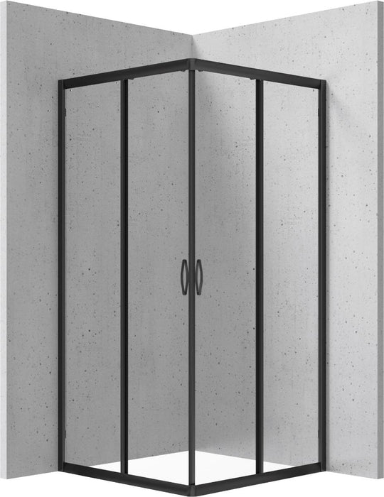 SQUARE SHOWER CABIN FUNKIA 90 CM BLACK