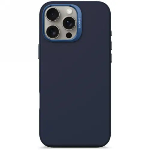 Decoded AntiMicrobial Silicone Backcover Case with MagSafe for iPhone 16 Pro Max - Navy Blue - Cell phone cases