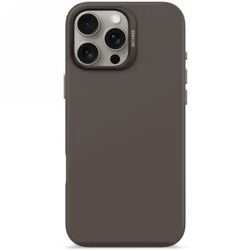 Decoded AntiMicrobial Silicone Backcover with MagSafe for iPhone 16 Pro Max - Dark Brown - Cell phone cases