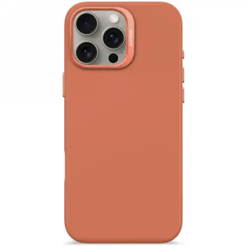 Decoded AntiMicrobial Silicone Backcover with MagSafe for iPhone 16 Pro Max - Orange - Cell phone cases