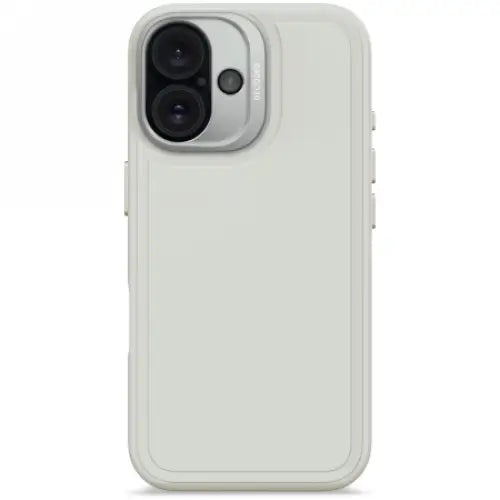 Decoded AntiMicrobial Silicone Stacks Backcover MagSafe Case for iPhone 16 - Gray - Cell phone cases