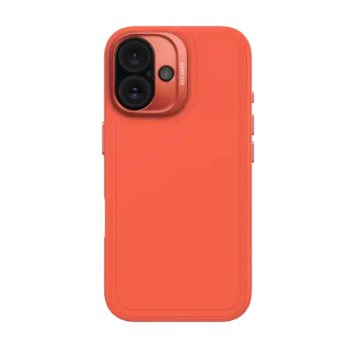 Decoded AntiMicrobial Silicone Stacks Backcover with MagSafe for iPhone 16 - Orange - Cell phone cases