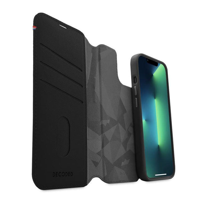 Decoded Detachable Wallet Case Leather with MagSafe with Flip for iPhone 14 Plus - Black - Cell phone cases