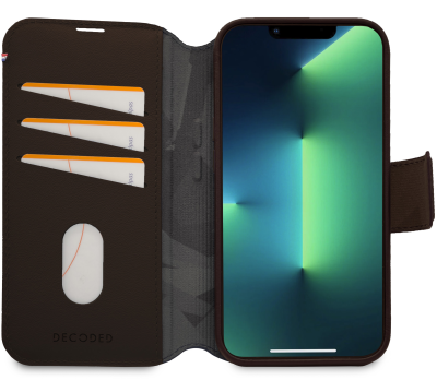 Decoded Detachable Wallet Case Leather with MagSafe with Flip for iPhone 14 Plus - Brown - Cell phone cases