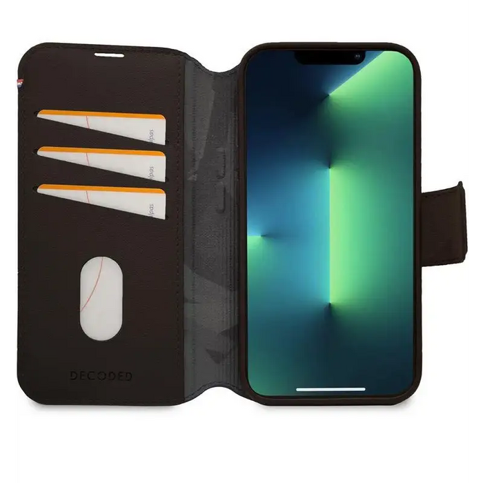 Decoded Detachable Wallet Case Leather with MagSafe with Flip for iPhone 14 Pro Max - Brown - Cell phone cases