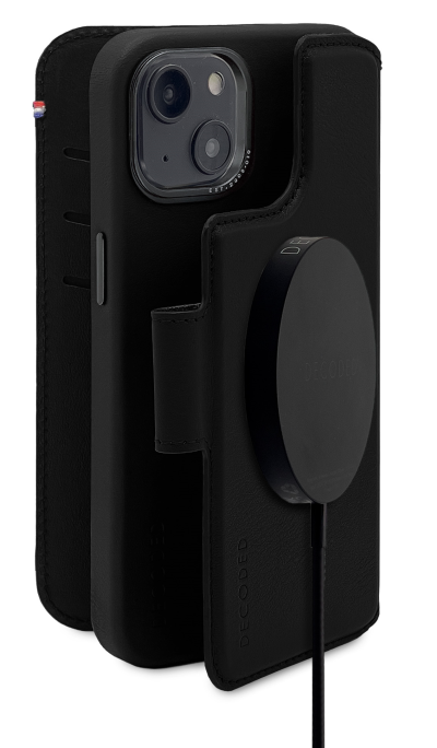 Decoded Detachable Wallet Case Leather with MagSafe with Flip for iPhone 14 Plus - Black - Cell phone cases