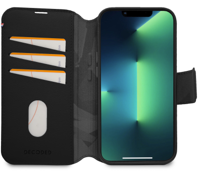 Decoded Detachable Wallet Case Leather with MagSafe with Flip for iPhone 14 Plus - Black - Cell phone cases