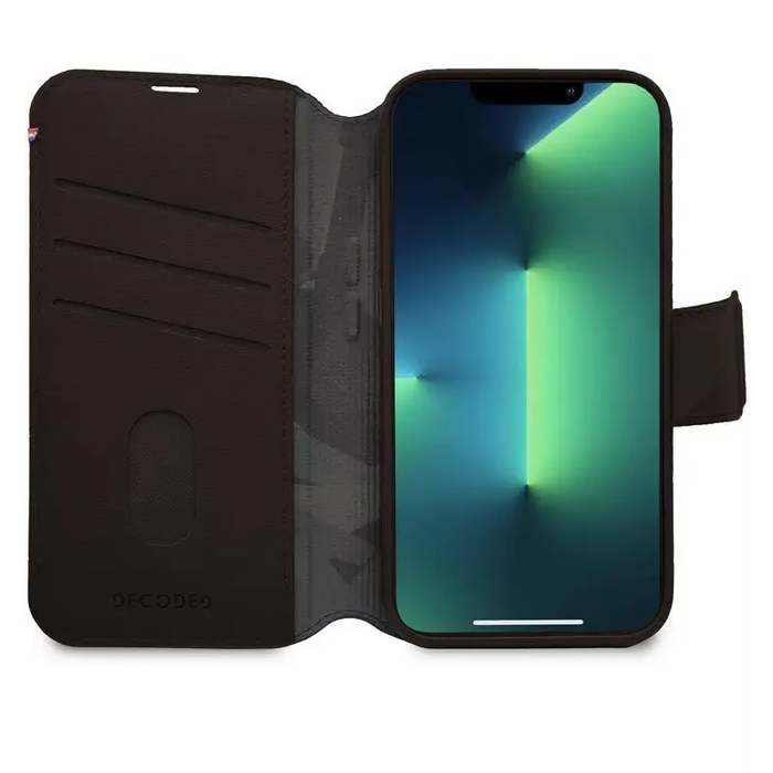 Decoded Detachable Wallet Case Leather with MagSafe with Flip for iPhone 14 Pro Max - Brown - Cell phone cases