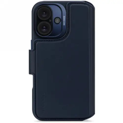 Decoded Leather Detachable Wallet MagSafe Case with Wallet for iPhone 16 - Blue - Cell phone cases