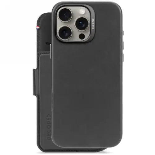 Decoded Leather Detachable Wallet MagSafe Case with Wallet for iPhone 16 Pro Max - Black - Cell phone cases