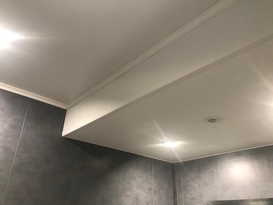 WHITE PVC WALL PANEL FOR BATHROOM CEILING 20X200CM