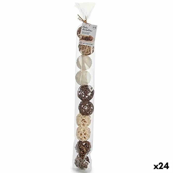 Decorative bauble Gift Decor White Brown Black 6 x 65 x 6 cm Natural (24 Units) - Декорация и Осветление<<<Дом