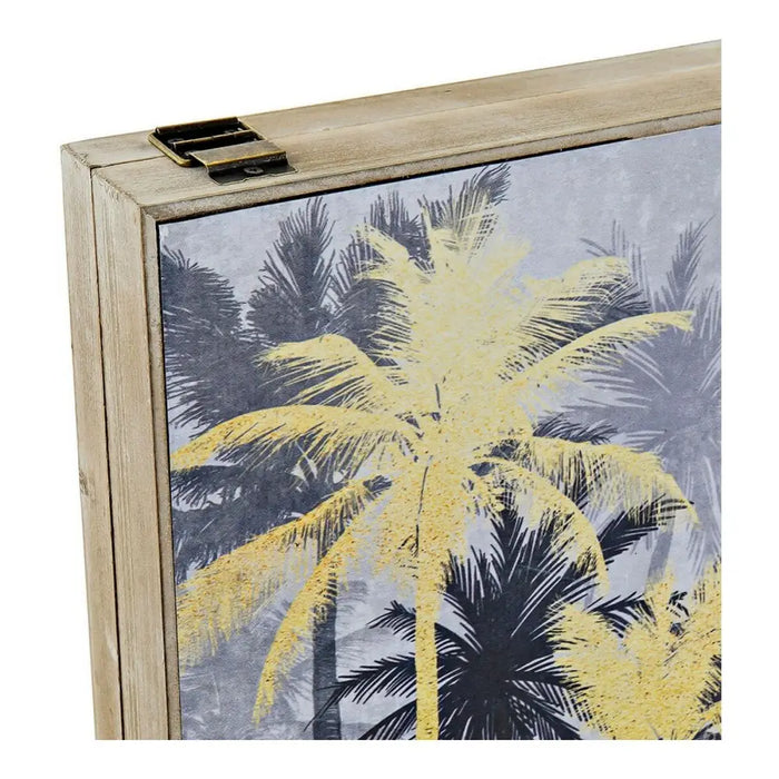 Decorative box DKD Home Decor Black Golden MDF Wood Palms Tropical Counter (2 Units) - Декорация и Осветление<<<Дом