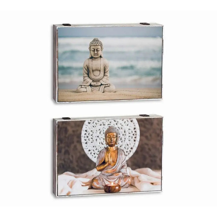 Decorative box DKD Home Decor Multicolour MDF Wood Buddha Counter (2 Units) - Декорация и Осветление<<<Дом