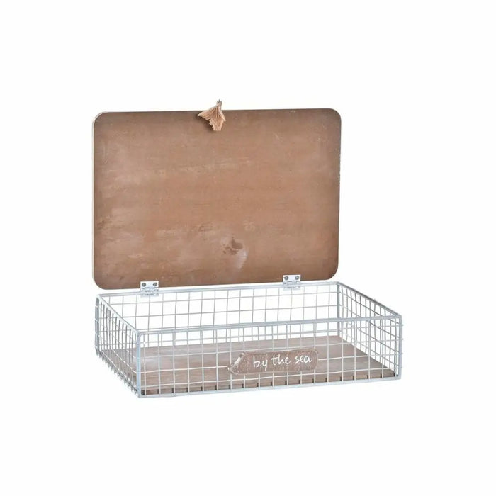 Decorative box DKD Home Decor White Brown Wood Metal Spirals Mediterranean - Декорация и Осветление<<<Дом