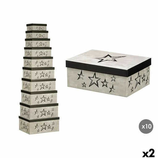 Decorative box Pincello Black Cardboard (2 Units) - Декорация и Осветление<<<Дом Градина<<<BigBuy&&&Други артикули за