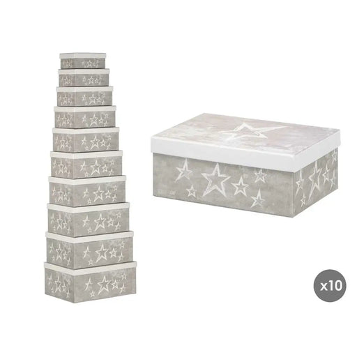 Decorative box Pincello White Grey Cardboard (2 Units) - Декорация и Осветление<<<Дом Градина<<<BigBuy&&&Други артикули